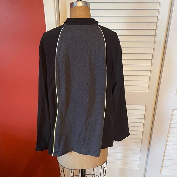 WEEKENDS BY CHICO’S | black & blue zippered athletic jacket size 3 or L - Picture 3 of 5